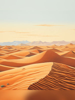 Golden desert dunes under a soft pastel sky – landscape paint by numbers artwork.