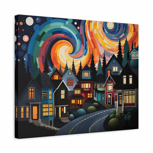 Village Night Sky Paint By Numbers