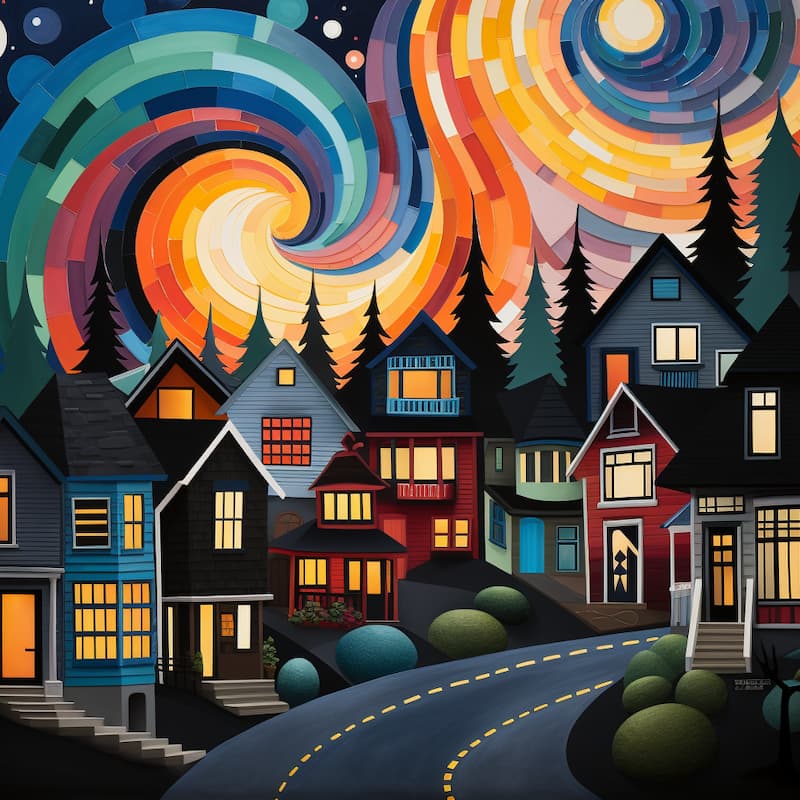 Village Night Sky Paint By Numbers